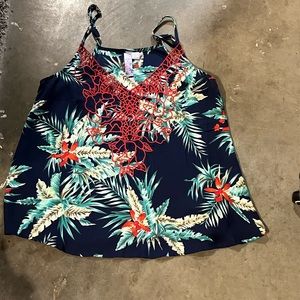 Alya brand tank top, silk material flare bottom.size xs